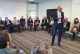 Antonio Sacchi, General Manager of Liberty Specialty Markets Italy, speaks to a room of employees